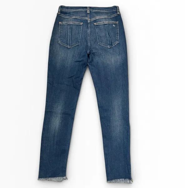 Rag & Bone High Rise Ankle Skinny Jeans Dark Wash Raw Step Hem Size 26‎ Modern - Image 2