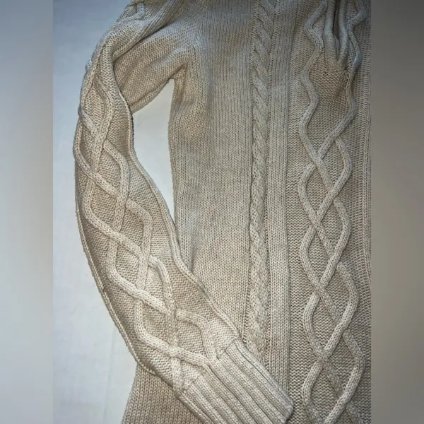 Athleta Hooded Cable Knit Sweater Dress with Zippered Pocket Women’s Size S/M - Image 12