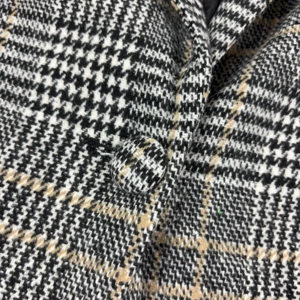Altar'd State Blazer Womens XS Gray Plaid Faux Leather Collar Lined Jacket - Image 2