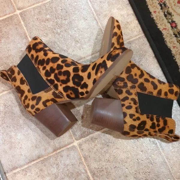 Madewell The Regan Boot in Leopard Calf Hair Booties Shoes Women’s Size 5 - Image 11