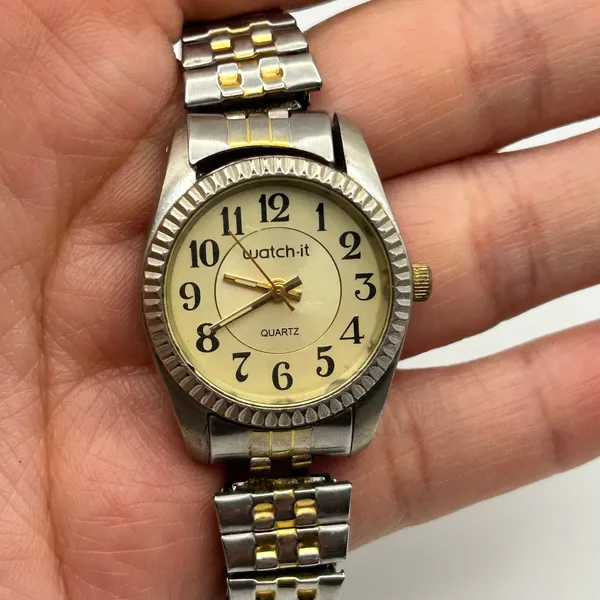 Watch-it Two-tone Stainless Steel Expansion Band Women’s Watch New Battery - Image 7