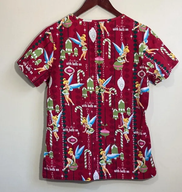 Disney Tinkerbell Women’s Scrub Top Size XS - Image 3