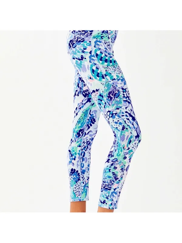Lilly Pulitzer Luxletic Weekender Oasis Wave After Wave Cropped Leggings Sz Sm - Image 3