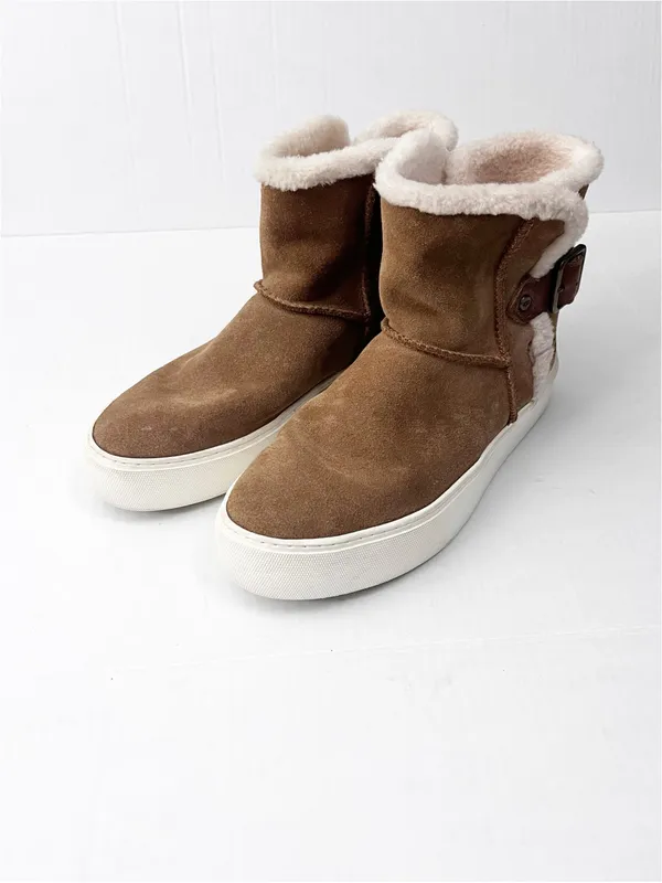 UGG Aika Suede Upper Pull On Adjustable  Buckle Lined Sneaker Boots Size 8 Cozy - Image 9