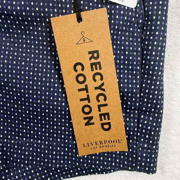 Liverpool Los Angeles Mood‎ Indigo Dot Trouser Shorts Navy Polka Dot 2/26 NEW - Image 3