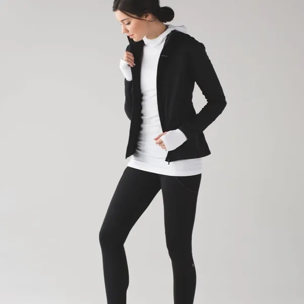 Lululemon Rest Less Textured Hooded Top White Womens - Image 2