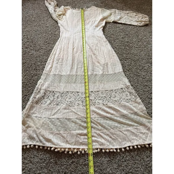 Lulus Modern Menagerie Lace Midi Dress Small Blush Swiftie Romantic Cut Out - Image 7