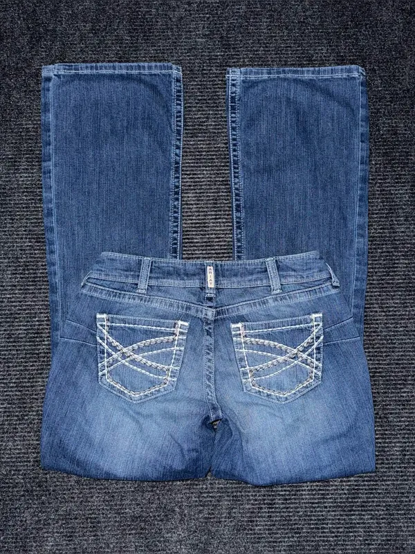 Ariat REAL Mid Rise Stretch Entwined Boot Cut Jeans Sz 28 x 34 LONG 10017510 - Image 2