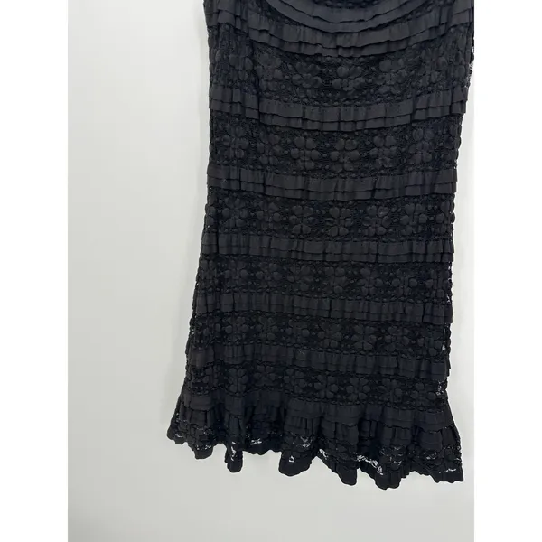 Max Studio Dress Womens Black Lace Whimsigoth Ruffle Dark‎ Fairy Grunge Size L - Image 3