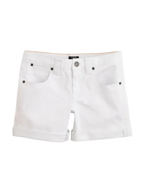 J. Crew Denim Roll-up Cotton Short in White Size 0 - Image 2
