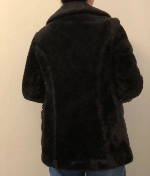 vintage sear’s brown/black fur pea coat - Image 6
