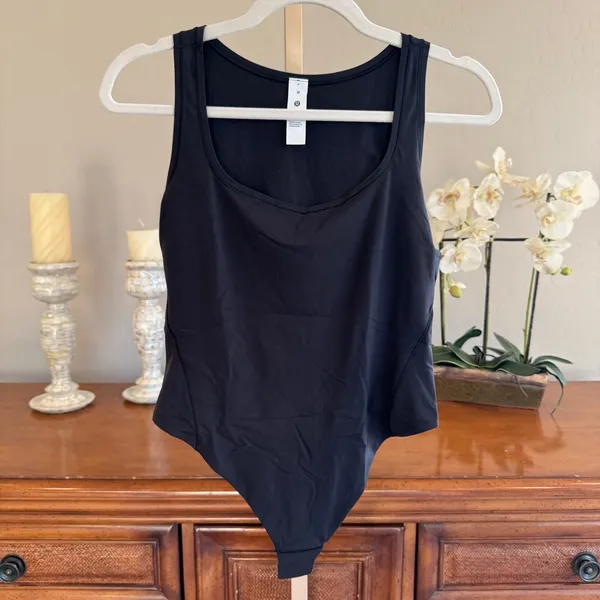 Lululemon Wundermost Square Neck Bodysuit Nulu Black Thong NWT M - Image 2
