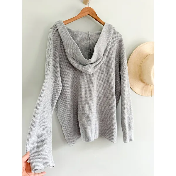 Aerie | EUC CozyUp Waffle Sweater Hoodie in Gray Oversized | Sz M - Image 13