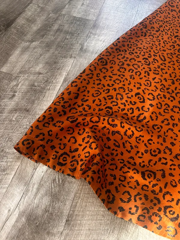 Farm Rio Anthropologie Satin Midi Skirt Leopard Print Size XS - Image 6