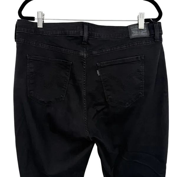 Levi's Classic Straight Jeans Women 18 Black Excellent Stretch Denim Mid Rise - Image 6
