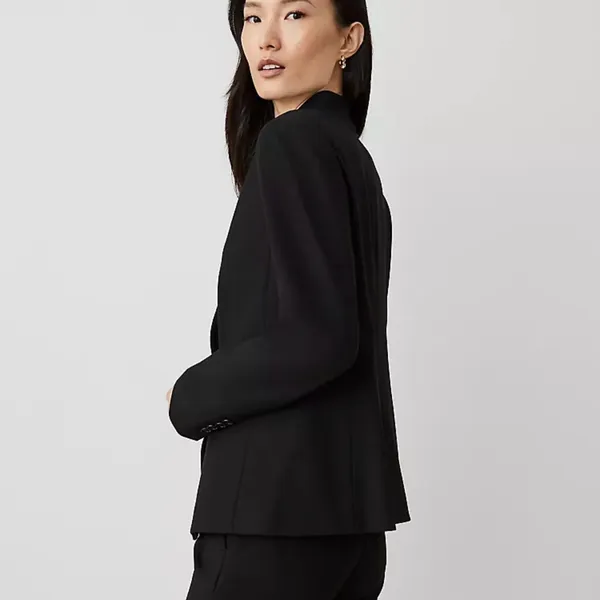 Ann Taylor Black Virgin Wool Blend Blazer Jacket Size 8 - Image 3