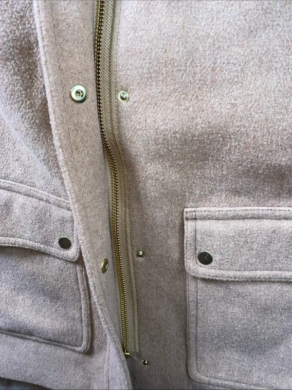 J. Crew Vail Parka Camel Hooded Wool-Blend Pea Coat with Faux-Fur Trim - Image 5