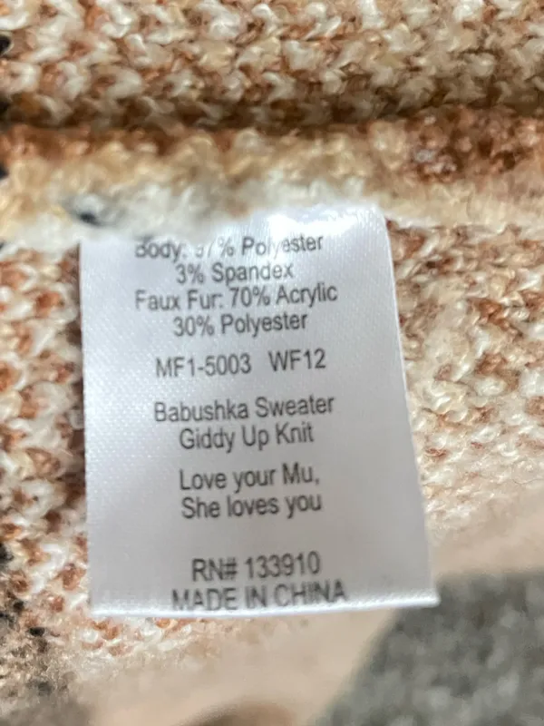 Show Me Your Mumu Babushka Sweater Cardigan Horse Giddy Up Fur Knit Duster - Image 7