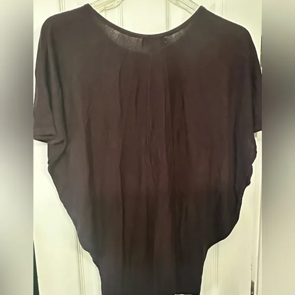 D Linea Donna Brown Relaxed Asymmetrical Short Sleeve Tee - Image 3