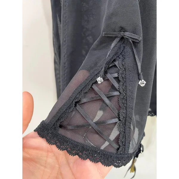Victoria’s Secret Black White Lace Bustier Corset Garter Lingerie‎ 34C - Image 5