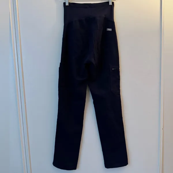 Figs XXS Womens Yola Maternity Navy High-Waisted Scrub Bottoms - Image 8