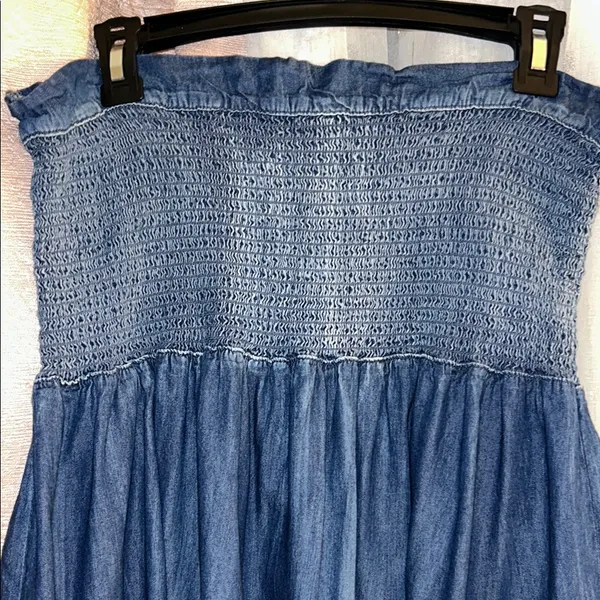 Rewash Size M Strapless Denim Dress - Image 2