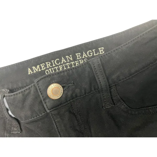 American Eagle Women 8 Regular Black Super Stretch Jegging Skinny Jeans 2668 - Image 3