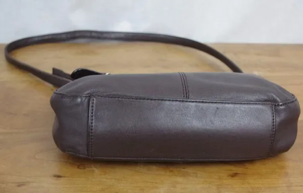 Stone Mountain Small Brown Leather Shoulder Bag Purse - Image 5