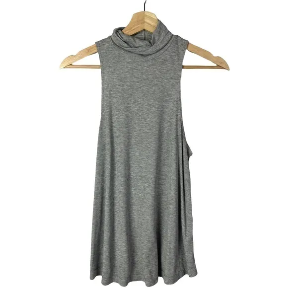 Free People Gray Topanga Mock‎ Neck Swing Tank Top S - Image 2