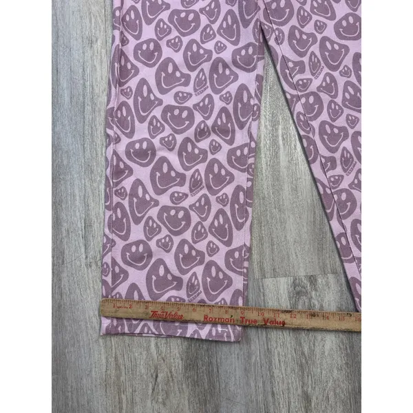 Shekou Pink Smiley Face Print High Waisted Wide Leg Jeans Womens Medium NEW - Image 8