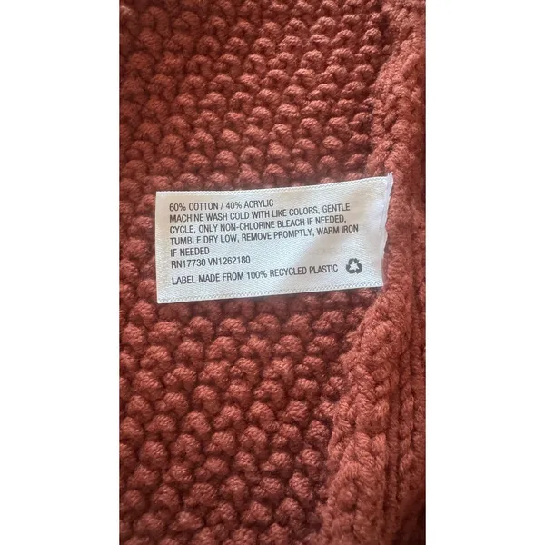 Universal Thread Womens‎ XS Rust Orange Ruffle Cable Knit Open Front Cardigan - Image 3