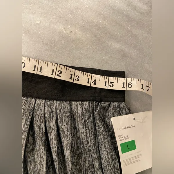 NWT Sag Harbor Size L Gray Heather Pleated Elastic Waist Lightweight Maxi Skirt - Image 7
