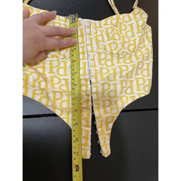 Peppermayo YELLOW AND WHITE MEADOW LOGO Bustier Top Size 2 - Image 12