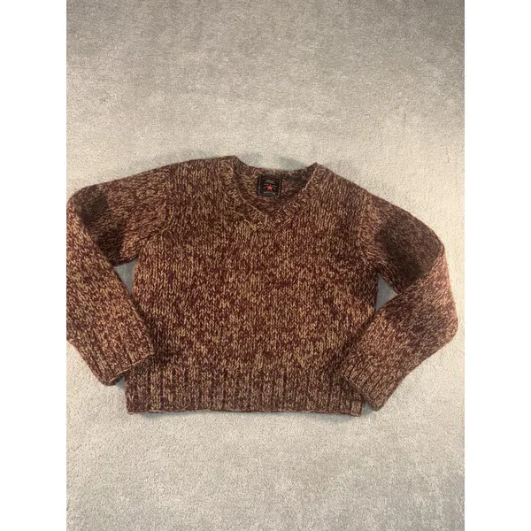 vintage y2k american eagle wool sweater womens cropped brown medium - Image 4