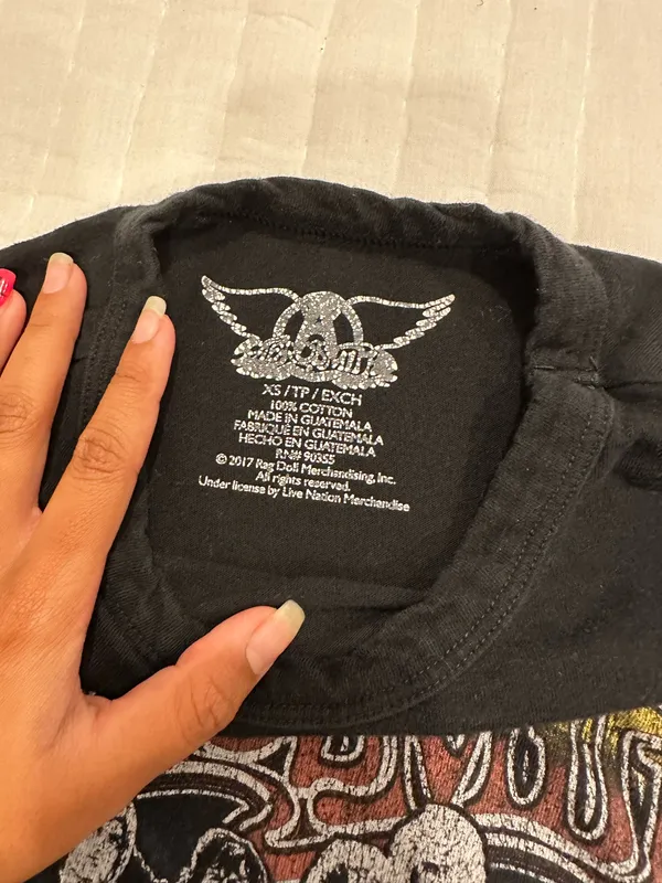American Eagle Aerosmith Baby Tee Size XS - Image 3
