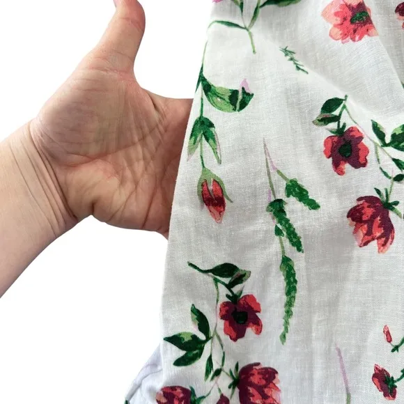 Joie Mini Shift Dress White Floral‎ Linen Blend Sleeveless Small NWT Brunch - Image 9