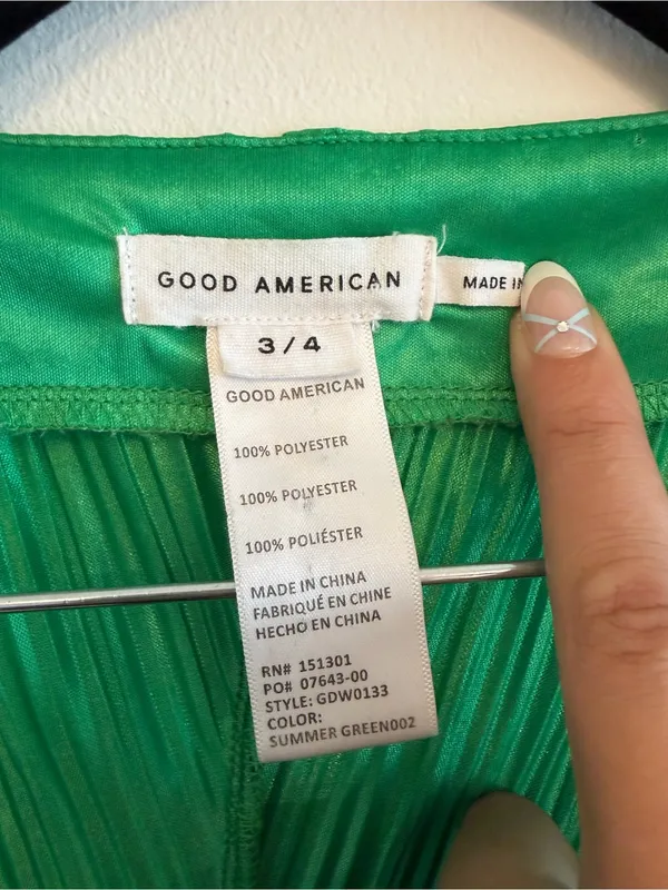 Good American Women's Green Plissé Sculpted Dress Size 3/4 - Image 7