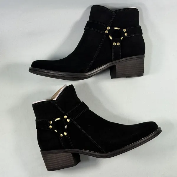 White Mountain Size-8M Women's Ankle Boot Black Geniune‎ Leather - Image 5