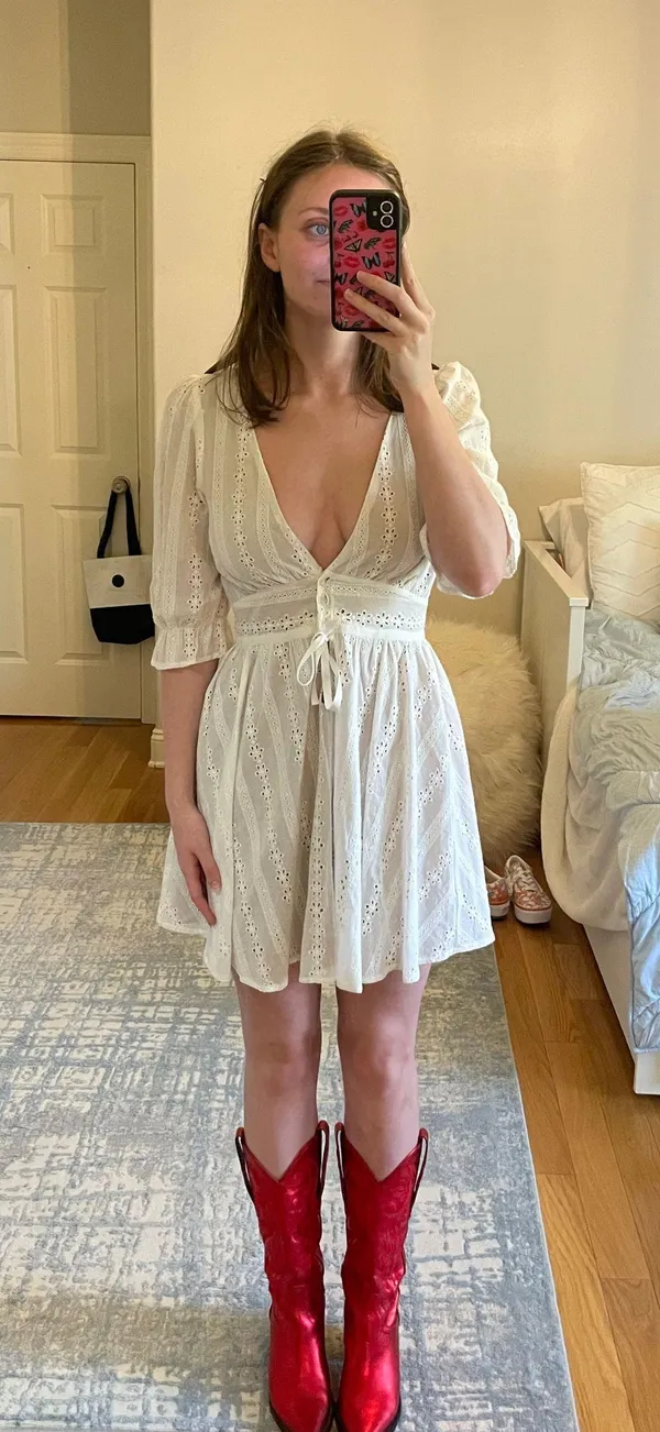 For Love & Lemons White Lace Dress - Image 4