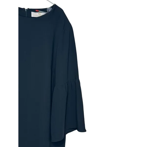 Amanda Uprichard Women Dress Shift Bell Sleeve Round NeckZip Back Black‎ Large - Image 2