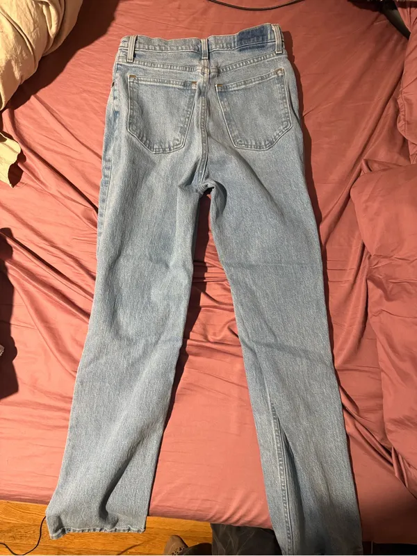 Abercrombie & Fitch Light Blue Distressed Straight Leg Jeans - Image 3