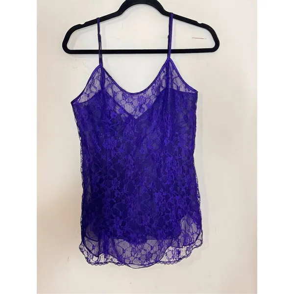 Victoria’s Secret Vintage Gold Label Purple Lace Babydoll Cami Small - Image 2
