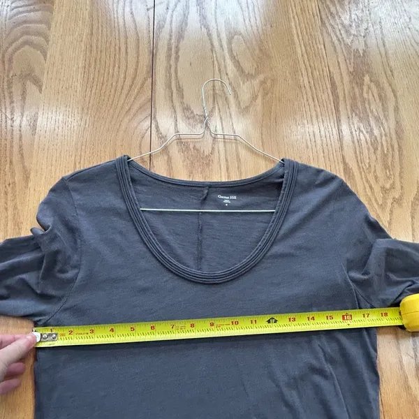 Garnet Hill Dress Medium Gray A-Line 3/4 Sleeve Scoop‎ Neck Trapeze Hong Kong - Image 7