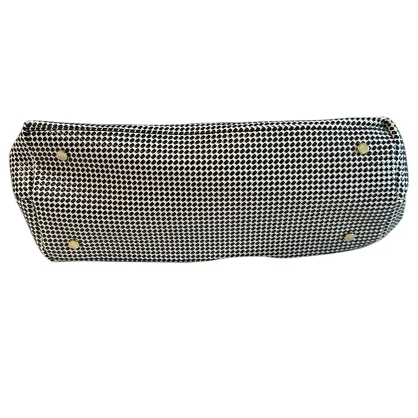 Gianni Bini Black & White Geometric Dot Structured Satchel with Gold‎ Hardware - Image 8