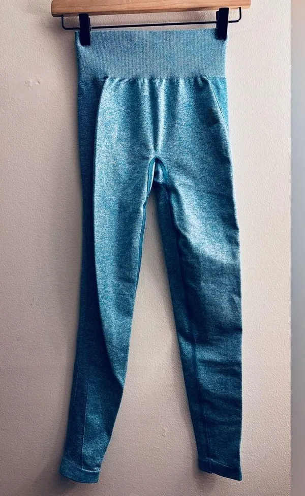 Flex High Waisted Contouring Leggings Atlas Blue Marl Womens Small - Image 2