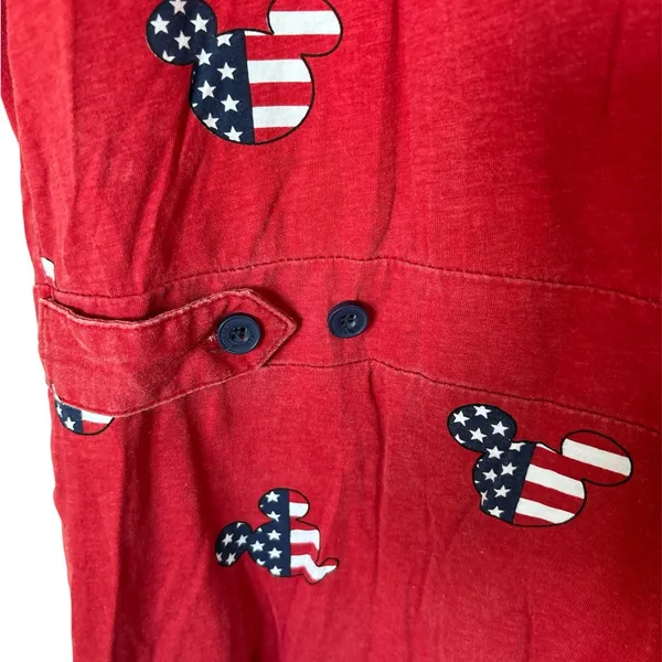 Disney Mickey Mouse Jumpsuit Romper Americana Flag Red - Image 4