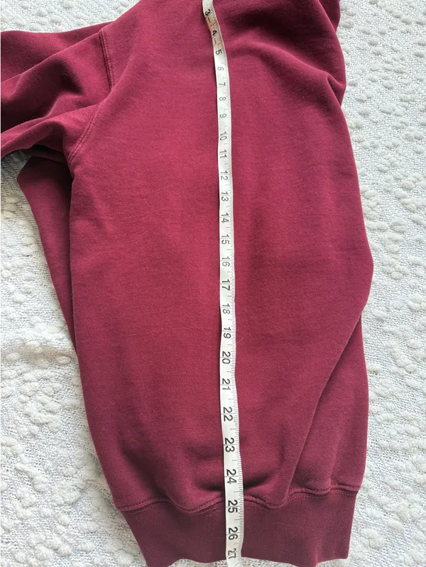 Brandy Melville John Galt Burgundy Boston Hoodie - Image 3