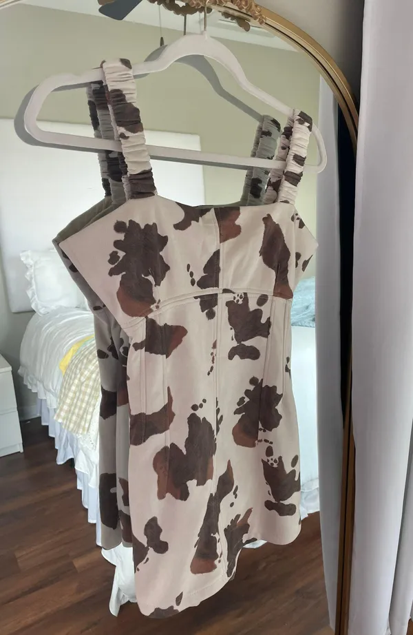 Cow Print Romper Brown Size M - Image 2