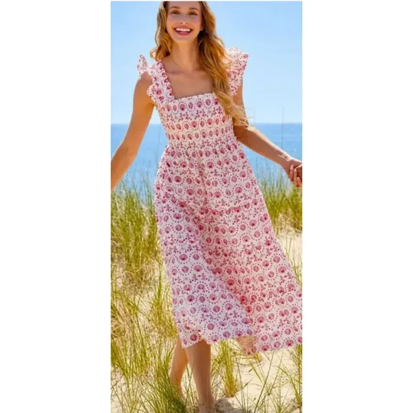 Hill House Limited Edition The Ellie Nap Dress Mermaid Shell Print Midi Sz XS - Image 9