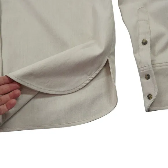 Madewell Womens‎ Size 14 Western Shirt Beige Twill Button Down Flap Pockets - Image 6